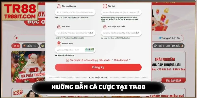 Hướng dẫn cá cược tại TR88