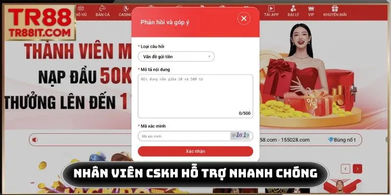 Nhân viên CSKH hỗ trợ nhanh chóng